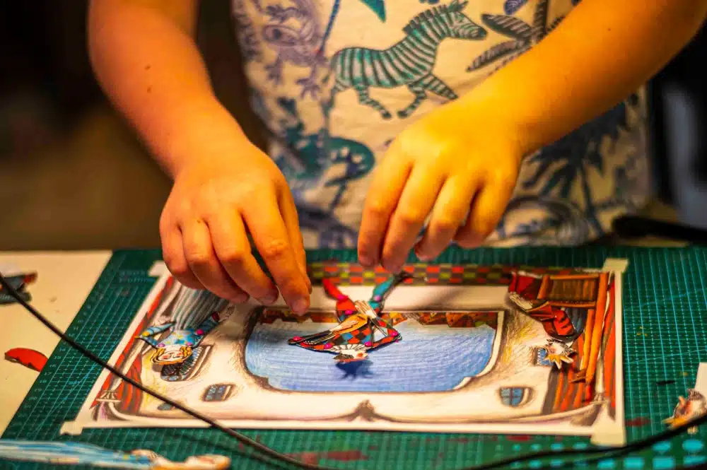 Children creating stop-motion animation with the Babilling Animation Kit